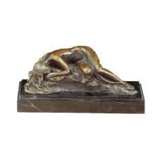 Female Home Decor Bronze Sculpture Sleeping Beauty Brass Statue TPE-496